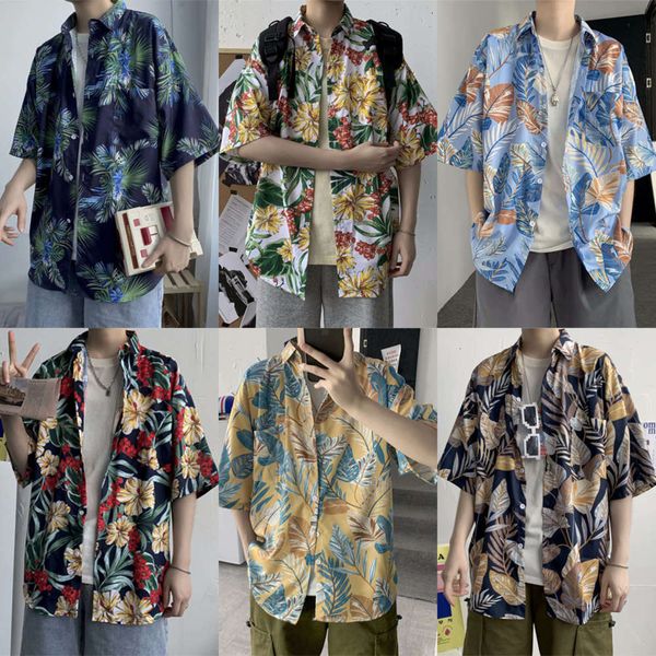 men's casual shirts shirtsummer short sleeve shirt korean loose hawaiian ruffian handsome seaside flower fashion q0fz, White;black
men's casual shirts shirtsummer short sleeve shirt korean loose hawaiian ruffian handsome seaside flower fashion q0fz, White;black