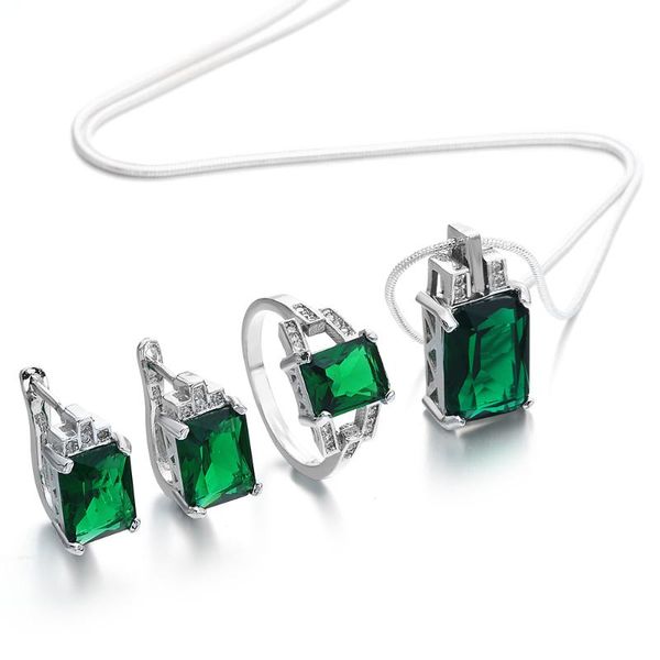 earrings & necklace cz finger engagement jewelry set green red blue zircon elegant women dangle earring promise wedding ring jewellery, Silver
earrings & necklace cz finger engagement jewelry set green red blue zircon elegant women dangle earring promise wedding ring jewellery, Silver