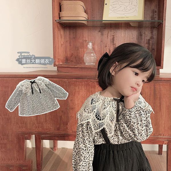 shirts 2021 spring baby girls sweet lace big lapels children princess, White;black 
shirts 2021 spring baby girls sweet lace big lapels children princess, White;black