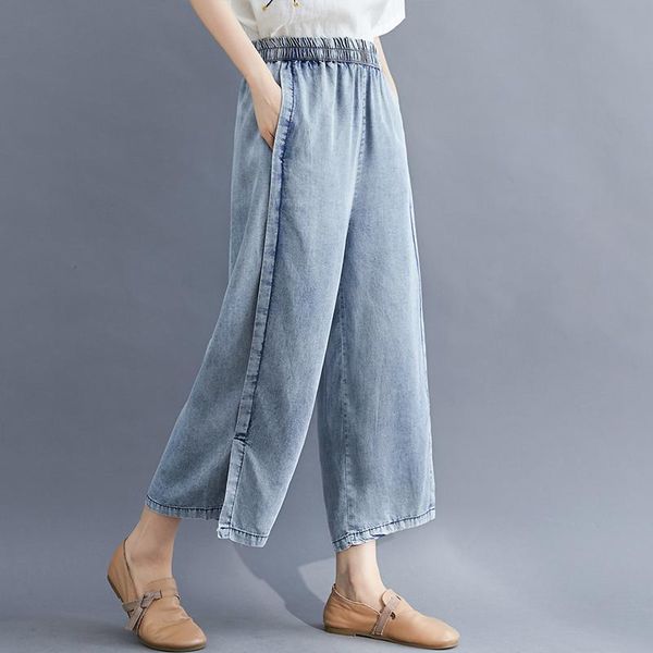 women's jeans summer art retro wide legs high waist slim fit loose straight casual pants western cut split women, Blue
women's jeans summer art retro wide legs high waist slim fit loose straight casual pants western cut split women, Blue