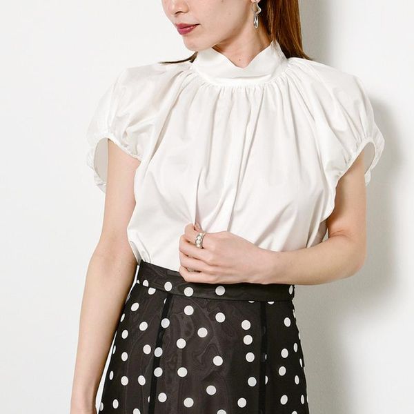 women's blouses & shirts s ruched designed womens summer batwing short sleeve women blouse elegant stand collor solid pullover, White
women's blouses & shirts s ruched designed womens summer batwing short sleeve women blouse elegant stand collor solid pullover, White
