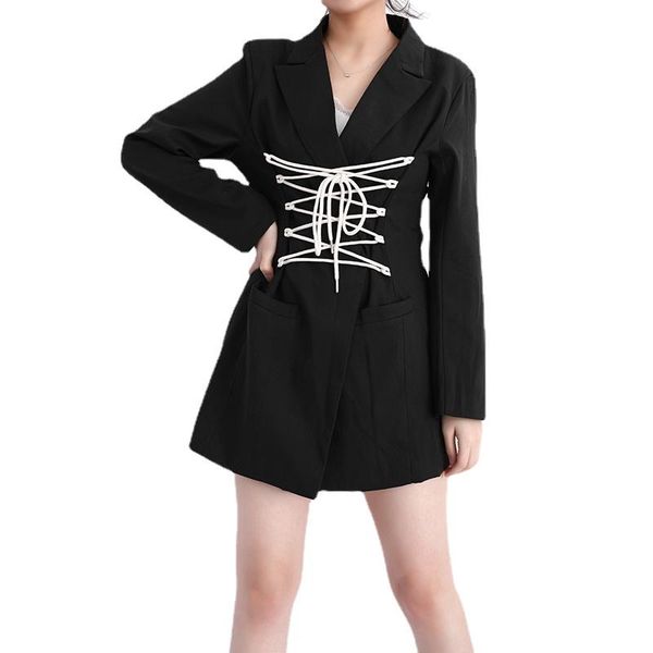 women's suits & blazers women black brief bandage temperament lapel long sleeve loose fit jacket fashion spring autumn 2021 blazer, White;black
women's suits & blazers women black brief bandage temperament lapel long sleeve loose fit jacket fashion spring autumn 2021 blazer, White;black
