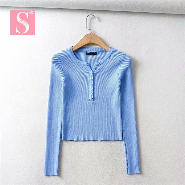 women's sweaters stvy 2021 spring european women slim breasted collar long sleeve knitwear autumn ladies blue short style, White;black
women's sweaters stvy 2021 spring european women slim breasted collar long sleeve knitwear autumn ladies blue short style, White;black