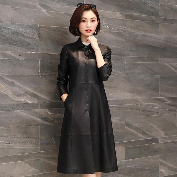 women's fur & faux natural sheepskin leather coat women slim waist real jacket female turn down collar long outerwear 2021 autumn winte, Black
women's fur & faux natural sheepskin leather coat women slim waist real jacket female turn down collar long outerwear 2021 autumn winte, Black