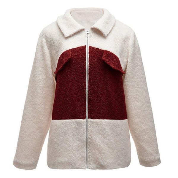 women's jackets spring and autumn polar fleece color matching lapel long sleeve big pocket jacket zipper casual crop woman, Black;brown
women's jackets spring and autumn polar fleece color matching lapel long sleeve big pocket jacket zipper casual crop woman, Black;brown