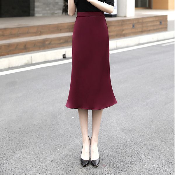 skirts 1pcs women's plus size trumpet skirts summer fashion silk and satin zipper splicing ladies skinny silky mermaid f24c, Black
skirts 1pcs women's plus size trumpet skirts summer fashion silk and satin zipper splicing ladies skinny silky mermaid f24c, Black