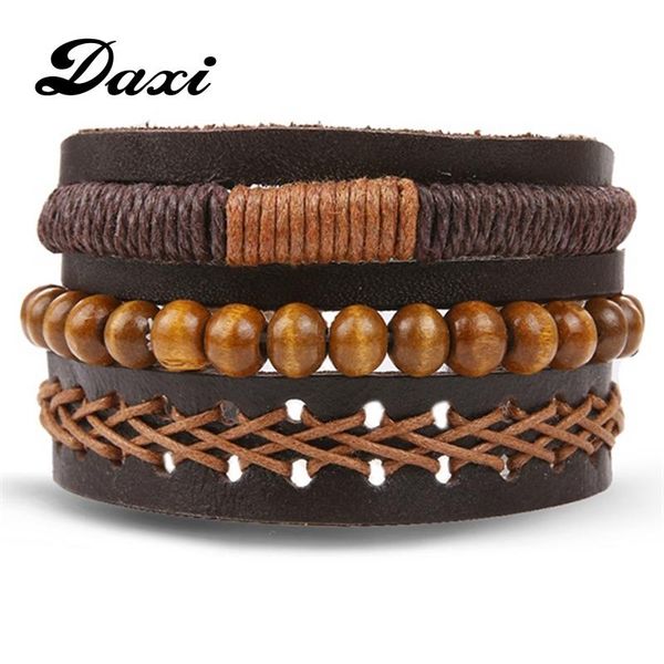 charm bracelets daxi brown beads leather bracelet vintage multi-layer men's classic rope chain jewelry gift, Golden;silver
charm bracelets daxi brown beads leather bracelet vintage multi-layer men's classic rope chain jewelry gift, Golden;silver