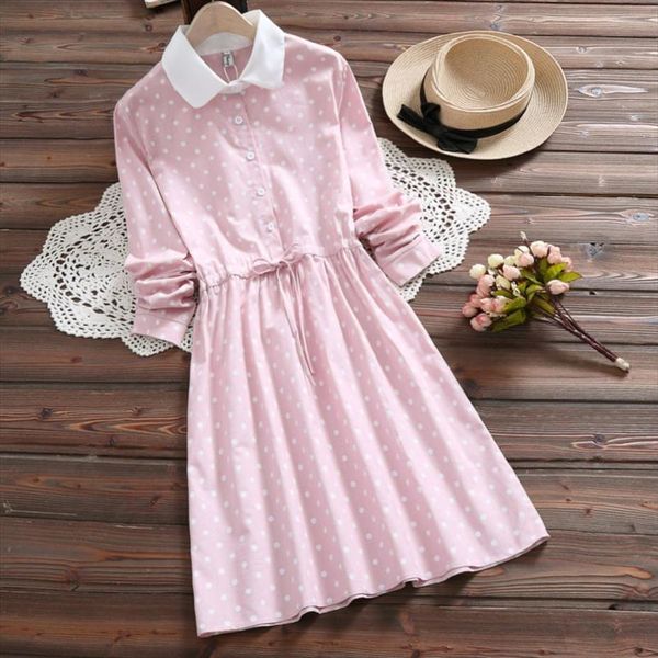 mori casual sleeveless girl spring womens dresses autumn yellow pink polka dot lace up vestido long sleeve kawaii elegant dress, Black;gray
mori casual sleeveless girl spring womens dresses autumn yellow pink polka dot lace up vestido long sleeve kawaii elegant dress, Black;gray
