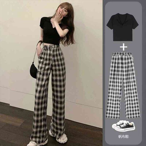 suit, autumn korean style womenpant and winter two-piece short-height high student plaid pants ins fashion, White
suit, autumn korean style womenpant and winter two-piece short-height high student plaid pants ins fashion, White