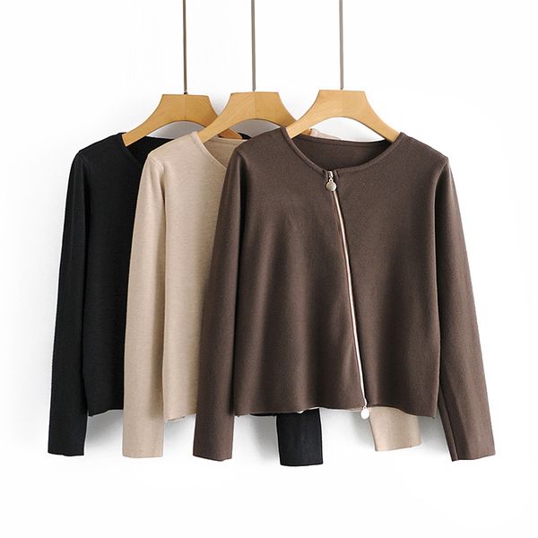 women's sweaters new women autumn zipper decoration o-neck knitted sweater slim knit coat pullover outerwear short fall warm soft, White;black
women's sweaters new women autumn zipper decoration o-neck knitted sweater slim knit coat pullover outerwear short fall warm soft, White;black