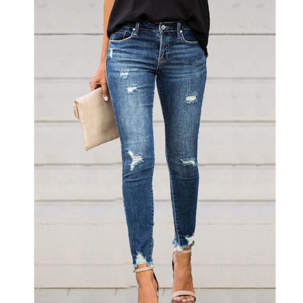 women's jeans mid waist skinny women vintage distressed denim pants holes destroyed pencil casual trousers summer ripped, Blue
women's jeans mid waist skinny women vintage distressed denim pants holes destroyed pencil casual trousers summer ripped, Blue
