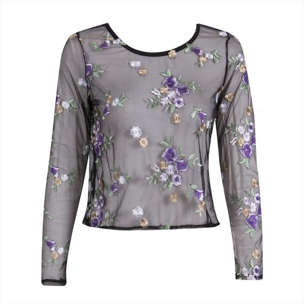 sweet flower embroidery mesh womens t shirts transparent see through long sleeve female brand blusas, White
sweet flower embroidery mesh womens t shirts transparent see through long sleeve female brand blusas, White