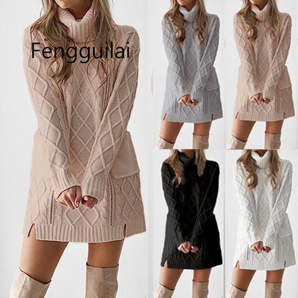 casual dresses winter women sweater knit turtleneck warm long sleeve pocket mini dress vestidos de fiesta fashion, Black;gray
casual dresses winter women sweater knit turtleneck warm long sleeve pocket mini dress vestidos de fiesta fashion, Black;gray