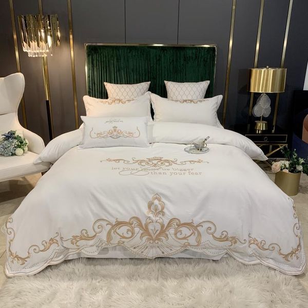 bedding sets luxury gold embroidery 60s sanding satin egyptian cotton set duvet cover fitted sheet bed pillowcases home textile
bedding sets luxury gold embroidery 60s sanding satin egyptian cotton set duvet cover fitted sheet bed pillowcases home textile