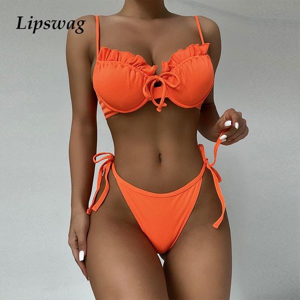 women's swimwear solid color underwire women two piece bikini set bow bandage push up biquini 2021 fashion beachwear bathing suits, White;black
women's swimwear solid color underwire women two piece bikini set bow bandage push up biquini 2021 fashion beachwear bathing suits, White;black
