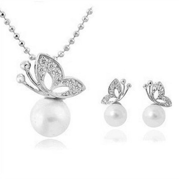 earrings & necklace butterfly pearl pendant sets crystal christmas simple charm smart jewelry for women accessories wholesale, Silver
earrings & necklace butterfly pearl pendant sets crystal christmas simple charm smart jewelry for women accessories wholesale, Silver