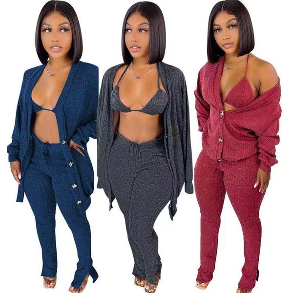 women's swimwear fall solid 3-piece set long-sleeve coat crop pants sets lounge tracksuit women club outfit streetwear wholesale it, White;black
women's swimwear fall solid 3-piece set long-sleeve coat crop pants sets lounge tracksuit women club outfit streetwear wholesale it, White;black