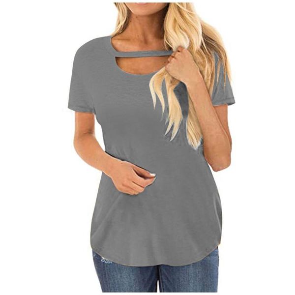 women's t-shirt summer solid fashion t shirt short sleeve cutout tunics casual loose t-shirts daily leisure soft female mujer l0326, White
women's t-shirt summer solid fashion t shirt short sleeve cutout tunics casual loose t-shirts daily leisure soft female mujer l0326, White