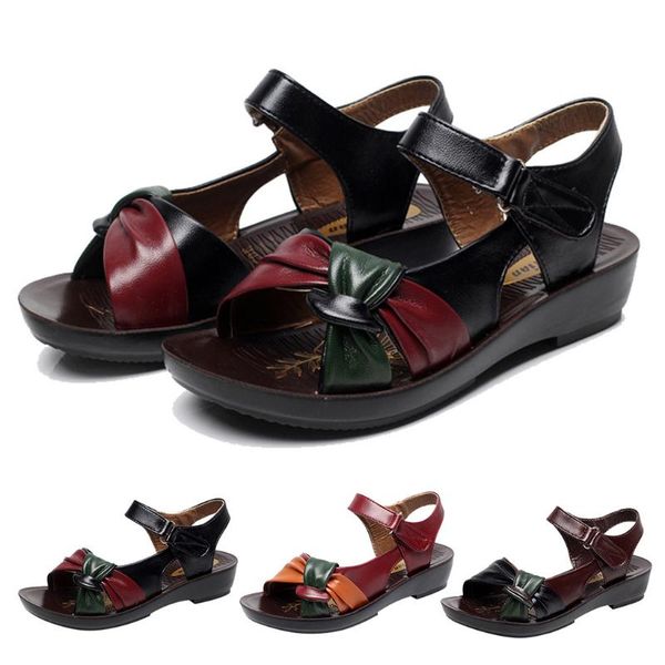 women shoes ladies summer fashion leather knot sandals wedges comfort big size sandal low heels#g3, Black
women shoes ladies summer fashion leather knot sandals wedges comfort big size sandal low heels#g3, Black
