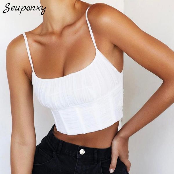 women's tanks & camis 2021 summer fashion white slim sleeveless backless pleated elegant celebrity party short vest
women's tanks & camis 2021 summer fashion white slim sleeveless backless pleated elegant celebrity party short vest