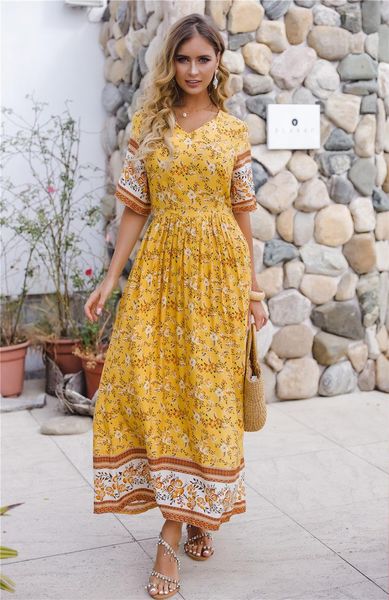 comfortable design women's wind beach dress v-neck printed long sundress female high waist leisure holiday pretty swimwear, White;black
comfortable design women's wind beach dress v-neck printed long sundress female high waist leisure holiday pretty swimwear, White;black