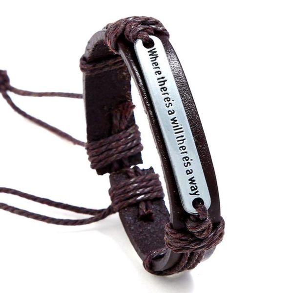 fashion vintage genuine leather bracelet handmade alloy where there a will way charm wrap bangle retro women men jewelry bracelets, Golden;silver
fashion vintage genuine leather bracelet handmade alloy where there a will way charm wrap bangle retro women men jewelry bracelets, Golden;silver