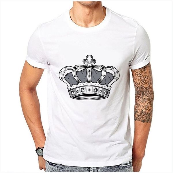summer man "crown" pattern pure cotton short sleeve model 6039 210409, White;black
summer man "crown" pattern pure cotton short sleeve model 6039 210409, White;black