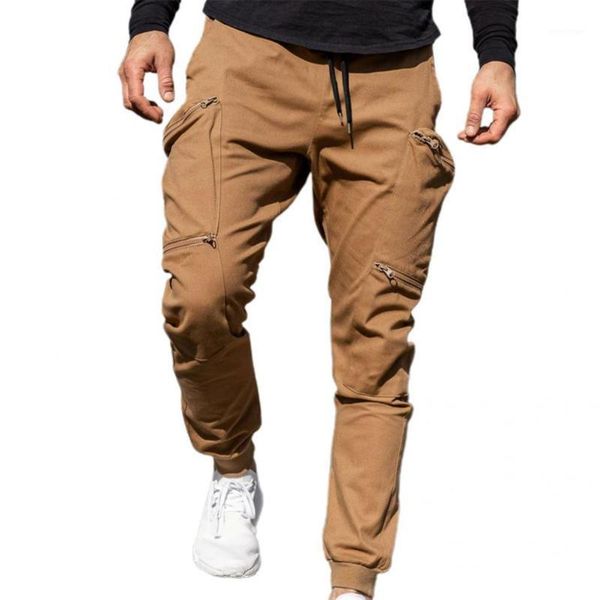 men's pants men multi zipper pockets training trousers solid color ankle tied mid waist cargo sports, Black
men's pants men multi zipper pockets training trousers solid color ankle tied mid waist cargo sports, Black