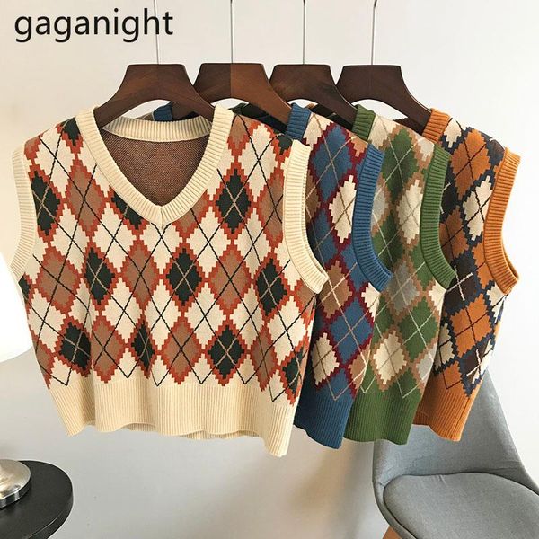 gaganight vintage women knitted vest preppy style fashion sweater lady autumn winter outwear pullover chic diamond plaid women's sweat, White;black
gaganight vintage women knitted vest preppy style fashion sweater lady autumn winter outwear pullover chic diamond plaid women's sweat, White;black