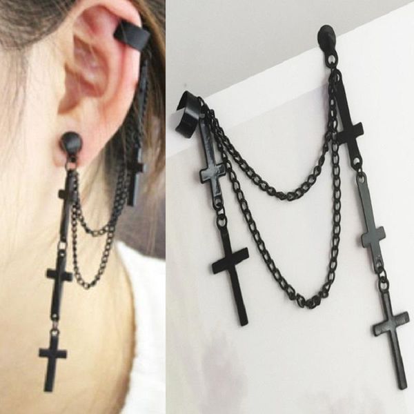 trend fashion cross tassel earrings personality punk style women's ear clips stud, Golden;silver
trend fashion cross tassel earrings personality punk style women's ear clips stud, Golden;silver