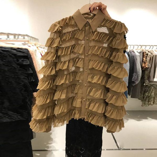 women's blouses & shirts wtianyuw fashion layered lace buttoned blusas korea 2021 spring temperament lapel blouse women long-sleeved la, White
women's blouses & shirts wtianyuw fashion layered lace buttoned blusas korea 2021 spring temperament lapel blouse women long-sleeved la, White