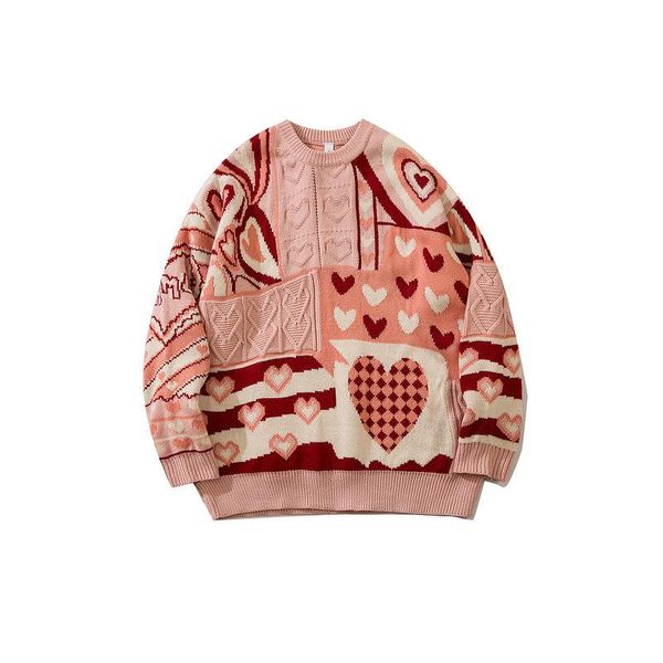 women's sweaters women hip hop knitted jumper heart color block streetwear harajuku 2021 autumn loose fashion casual pullovers my604, White;black
women's sweaters women hip hop knitted jumper heart color block streetwear harajuku 2021 autumn loose fashion casual pullovers my604, White;black
