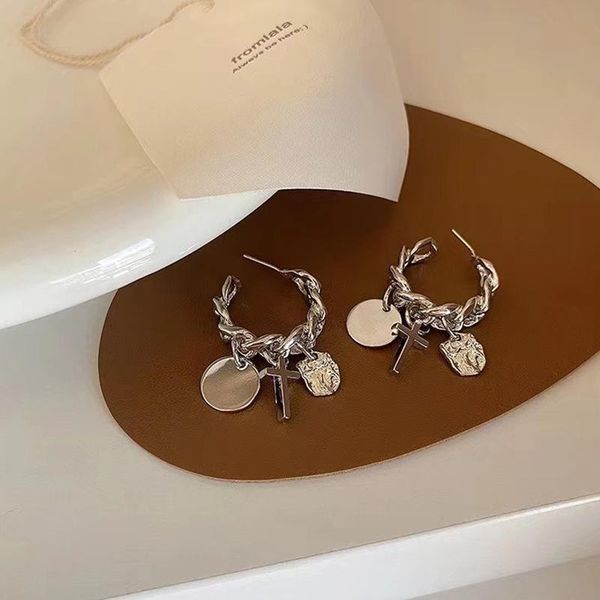 hoop & huggie earrings for women girls korean simple metal round plate cross chain statement wedding party fashion jewelry gifts, Golden;silver
hoop & huggie earrings for women girls korean simple metal round plate cross chain statement wedding party fashion jewelry gifts, Golden;silver