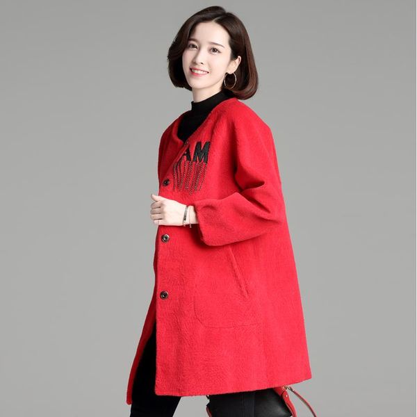 women's fur & faux womens'fur coat 2021 design letter pattern fashion women warm wool long sleeve winter outwear, Black
women's fur & faux womens'fur coat 2021 design letter pattern fashion women warm wool long sleeve winter outwear, Black