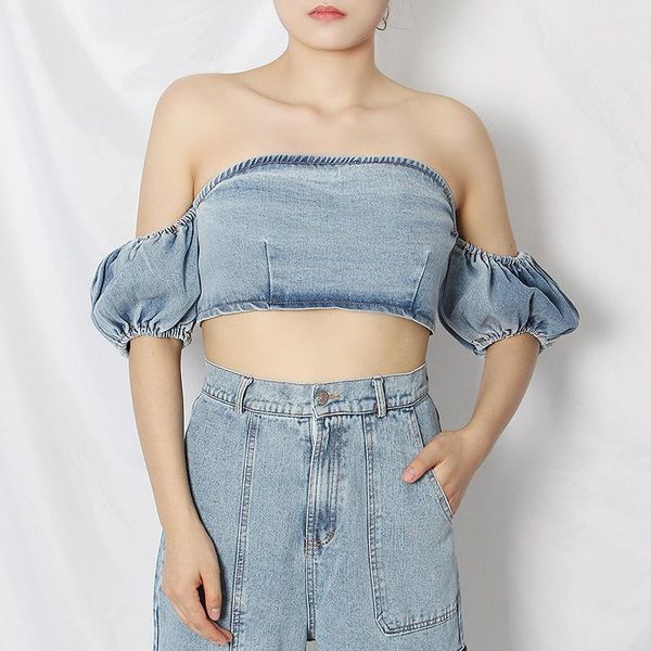 men's vests fashion brand 2021 summer one shoulder bubble sleeve open navel short denim women's, Black;white
men's vests fashion brand 2021 summer one shoulder bubble sleeve open navel short denim women's, Black;white