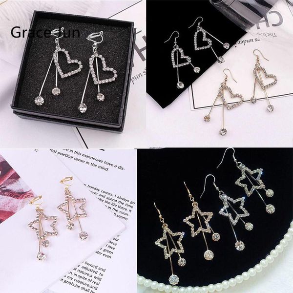 clip-on & screw back grace jun rhinestone crystal heart star shape clip on earrings and pierced for women fashion gold silver color
clip-on & screw back grace jun rhinestone crystal heart star shape clip on earrings and pierced for women fashion gold silver color