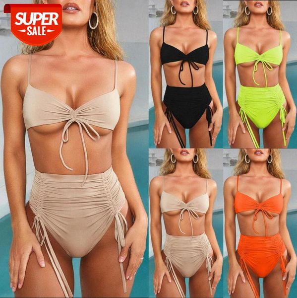 bathing suits bikini strap high waist ladies split swimsuit solid color swimwear #hx57, White;black
bathing suits bikini strap high waist ladies split swimsuit solid color swimwear #hx57, White;black