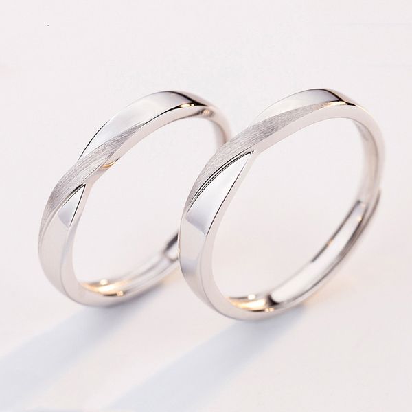 complex couple men and women a pair of long distance love gift fashion simple drawing creative aperture ring, Silver
complex couple men and women a pair of long distance love gift fashion simple drawing creative aperture ring, Silver