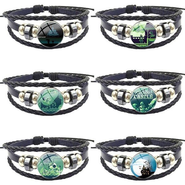 charm bracelets fashion castle handmade glass cabochon black leather bracelet bangles jewelry good condition for women men party, Golden;silver
charm bracelets fashion castle handmade glass cabochon black leather bracelet bangles jewelry good condition for women men party, Golden;silver