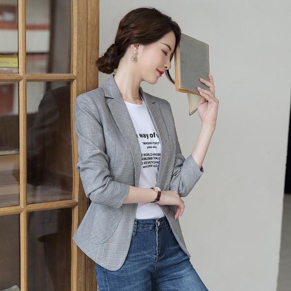 women's suits & blazers single coat 2021 autumn casual fashion temperament wild plaid button small suit shirt, White;black
women's suits & blazers single coat 2021 autumn casual fashion temperament wild plaid button small suit shirt, White;black