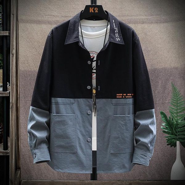 men shirts loose work shirt jacket trendy handsome spring long sleeved casual korean longsleeve for fashion harajuku men's, White;black
men shirts loose work shirt jacket trendy handsome spring long sleeved casual korean longsleeve for fashion harajuku men's, White;black
