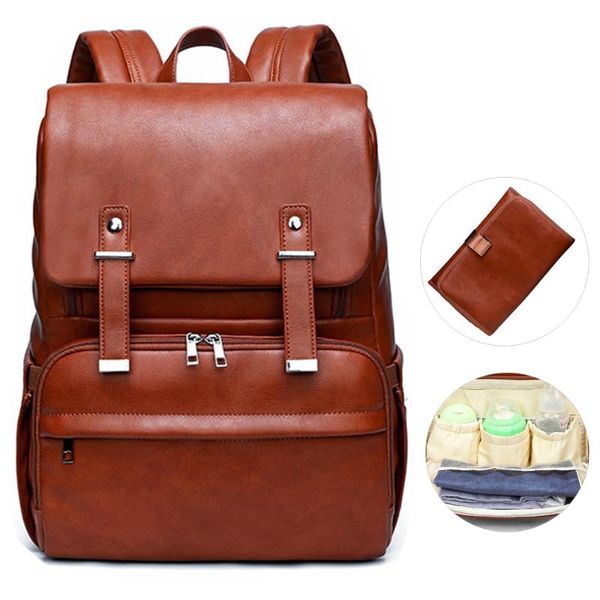luxury waterproof pu baby diaper bag backpack bags organizer mummy leather maternity for mom stroller
luxury waterproof pu baby diaper bag backpack bags organizer mummy leather maternity for mom stroller