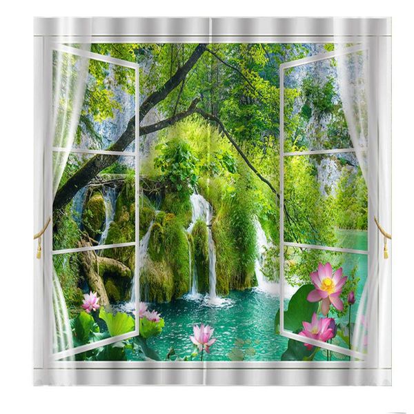 modern custom 3d curtain waterfalls flowers forest scenery for living room children's blackout window drapes home decor &
modern custom 3d curtain waterfalls flowers forest scenery for living room children's blackout window drapes home decor &