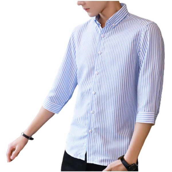 fashion summer casual striped long sleeve cotton shirt men's slim lapel all-match business clothing handsome shirts, White;black
fashion summer casual striped long sleeve cotton shirt men's slim lapel all-match business clothing handsome shirts, White;black