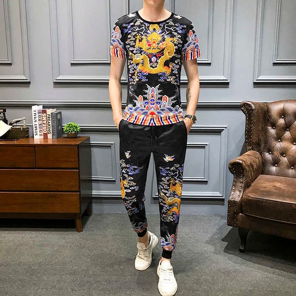 summer 2pcs tracksuit men dragon print men's sportswear casual suits jogging homme luxury streetwear social sets men clothes 210527, Gray
summer 2pcs tracksuit men dragon print men's sportswear casual suits jogging homme luxury streetwear social sets men clothes 210527, Gray