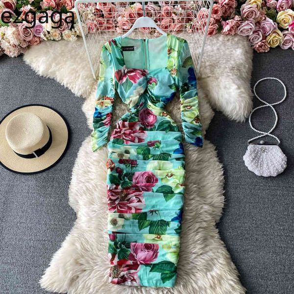 ezgaga bodycon dress women square collar floral printed spring fashion long sleeve party dress prom robe vestidos feminino 210430, Black;gray
ezgaga bodycon dress women square collar floral printed spring fashion long sleeve party dress prom robe vestidos feminino 210430, Black;gray