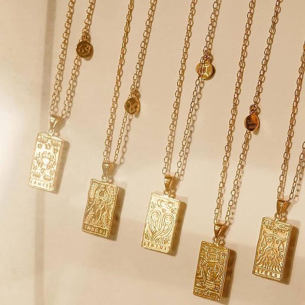 pendant necklaces 2021 stainless steel hypoallergenic trendy personality square embossment 12 zodiac sign for women, Silver
pendant necklaces 2021 stainless steel hypoallergenic trendy personality square embossment 12 zodiac sign for women, Silver