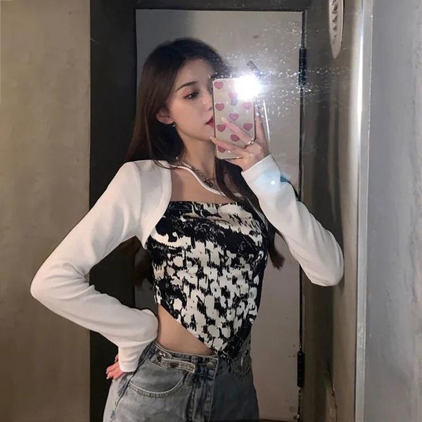 women's t-shirt summer dark wind style bottoming shirt niche design sense stitching fake two-piece fashion individuality women, White
women's t-shirt summer dark wind style bottoming shirt niche design sense stitching fake two-piece fashion individuality women, White