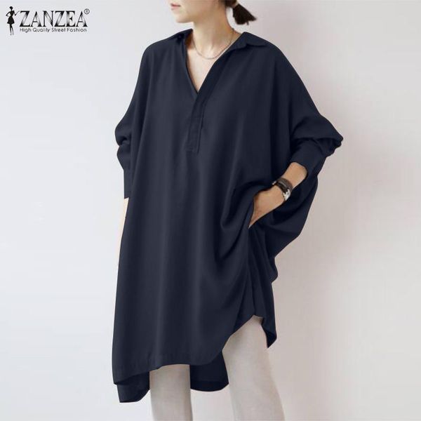 women's blouses & shirts casual solid tunic female split long zanzea elegant women blouse autumn lapel neck sleeve shirt loose blusas1, White
women's blouses & shirts casual solid tunic female split long zanzea elegant women blouse autumn lapel neck sleeve shirt loose blusas1, White
