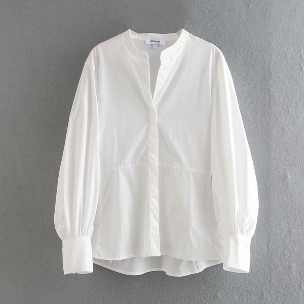 women blouse white solid button long sleeves o-neck shirt female fashion casual clothes 210517
women blouse white solid button long sleeves o-neck shirt female fashion casual clothes 210517